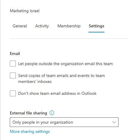 External file sharing ברמת site ב-SharePoint Online